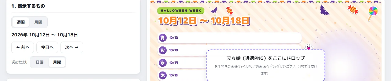 1. 表示するもの
