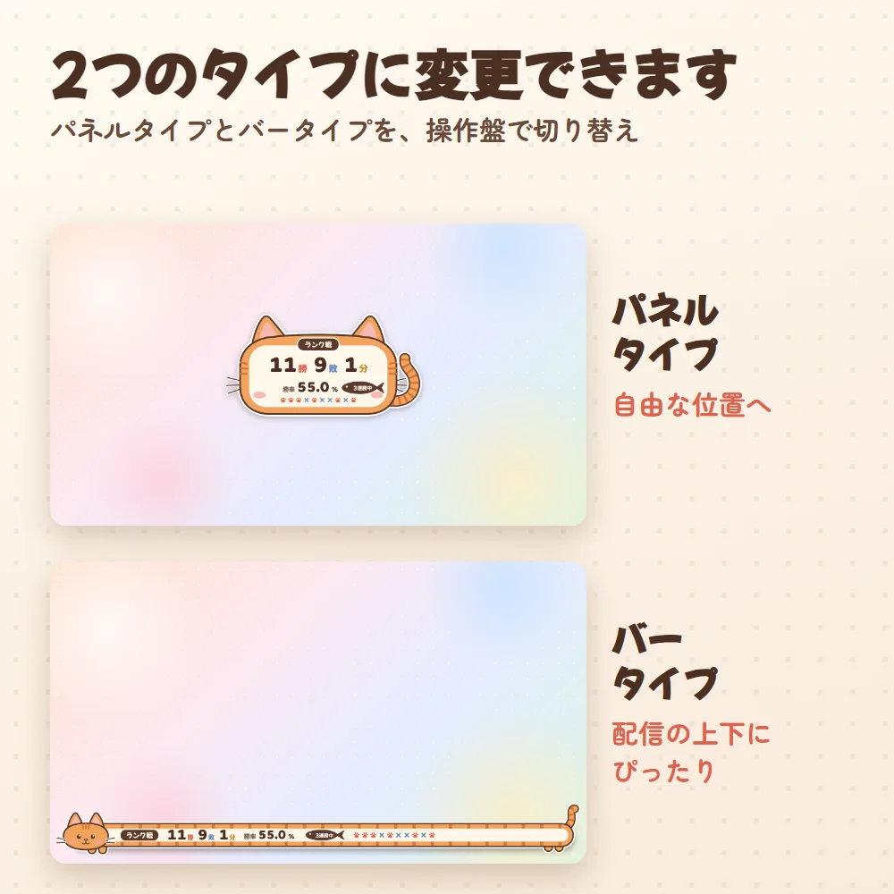 パネルタイプとバータイプ